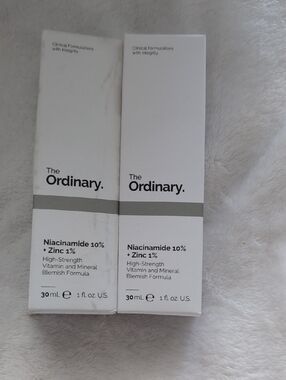 2 Bottles The Ordinary Niacinamide 10% + Zinc 1% Serum